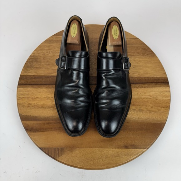 Mens Church's England Black Leather Monk Strap Dress Shoes Oxfords Size 11.5‎ F - Picture 6 of 9